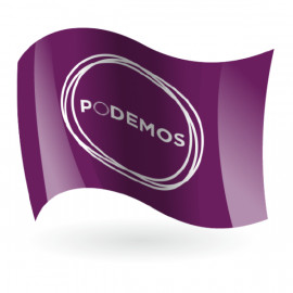 Bandera de Podemos fondo morado