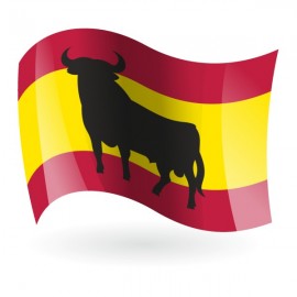 Bandera de España con toro mod. 1